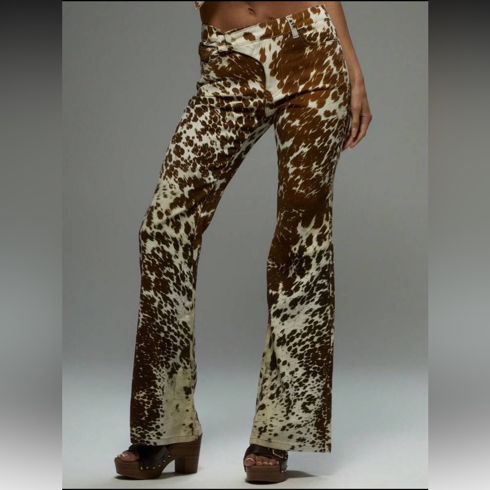 Brown Cow-print pants NWT - Picture 2 of 6